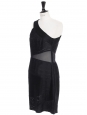 Black stretch asymmetrical cocktail dress Retail price €800 Size 40/42