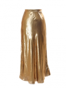 Gold lamé high waist maxi skirt Retail price €520 Size 36