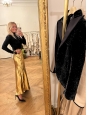 Jupe longue taille haute en lamé doré Prix boutique 480€ Taille 36