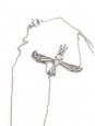 Thin silver chain necklace with winged Indian pendant