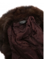 Manteau long en fourrure d'astrakan et de renard marron Taille 36/38