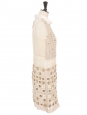 Robe Haute Couture en soie blanc crème brodée de cristaux Swarovski Px boutique 6000€ NEUVE Taille 38