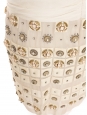 Cream white silk dress embroidered with gold brass, beads and Swarovski crystals Retail price €6000 Size 38