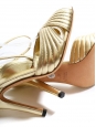 Sandales à talon et bride cheville en cuir doré NEUVES Px boutique 500€ Taille 37