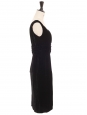 Black velvet cinched and heartshape cocktail dress Retail price €1950 Size XXS