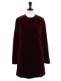 Robe manches longues en velours rouge bordeaux Prix boutique 708€ Taille 36