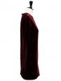 Dark burgundy red velvet long sleeves round neck dress Retail price €704 Size 36