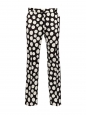 Black and white polka dot silk and wool satin pants Retail price €1200 Size 34