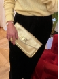 SALLY gold metallic leather evening clutch bag Retail price €850