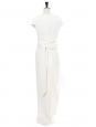 Robe de mariée longue blanche ceinturée par un ruban et un noeud Prix boutique €3700 Taille 38