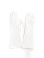 Long gants fins en satin blanc ivoire Taille 7