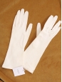 GANTS NEYRET Ivory white satin long gloves Size 7