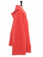 Veste cape longue en laine et cachemire rouge vif Prix boutique 2500€