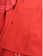 Veste cape longue en laine et cachemire rouge vif Prix boutique 2500€