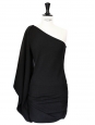 Black one-shoulder body con cocktail dress Retail price 1600€ Size XS