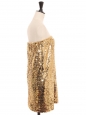 Robe de cocktail bustier brodée de sequins dorés Prix boutique 1400€ Taille S