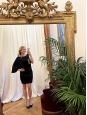 Robe de cocktail drapée dos nu noire pailletée Px boutique 1500€ Taille 36 à 38