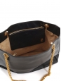 Black leather large cabas tote bag with gold chain straps Retail price €1400