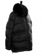 Manteau parka doudoune ARMY noire col fourrure agneau du tibet Prix boutique 1000€ Taille 36