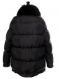 ARMY Black puffer winter parka coat with lamb fur collar Retail price 1000€ Size 36