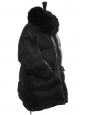 Manteau parka doudoune ARMY noire col fourrure agneau du tibet Prix boutique 1000€ Taille 36