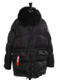 ARMY Black puffer winter parka coat with lamb fur collar Retail price 1000€ Size 36