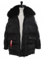 ARMY Black puffer winter parka coat with lamb fur collar Retail price 1000€ Size 36