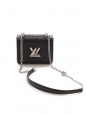 Black épi leather mini TWIST MM bag with silver chain strap Retail price €3200