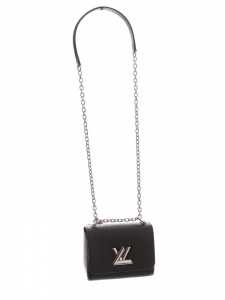 Black épi leather mini TWIST MM bag with silver chain strap Retail price €3200