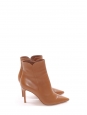 LEVY 85 pointy toe and stiletto heel ankle boots in camel brown leather Retail price €850 Size 37.5