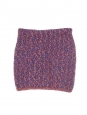 Mini jupe moulante en tweed rose, bleu violet et doré pailleté Prix boutique 3800€ Taille 34