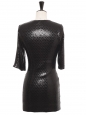 Black glitter stretch deep V neckline mini cocktail dress Retail price €1900 Size S