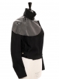 Veste courte en crêpe noir avec collerette en vinyle transparente Prix boutique 3000€ Taille 34