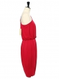 Rubis red jersey one-shoulder asymmetrical cocktail dress Retail price €700 Size 36