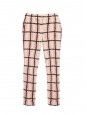 Beige, black and red printed mohair wool check cropped pants Retail price $1150 Size 36