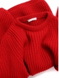 Carmine red merinos wool round sweater Retail price €900 Size XS