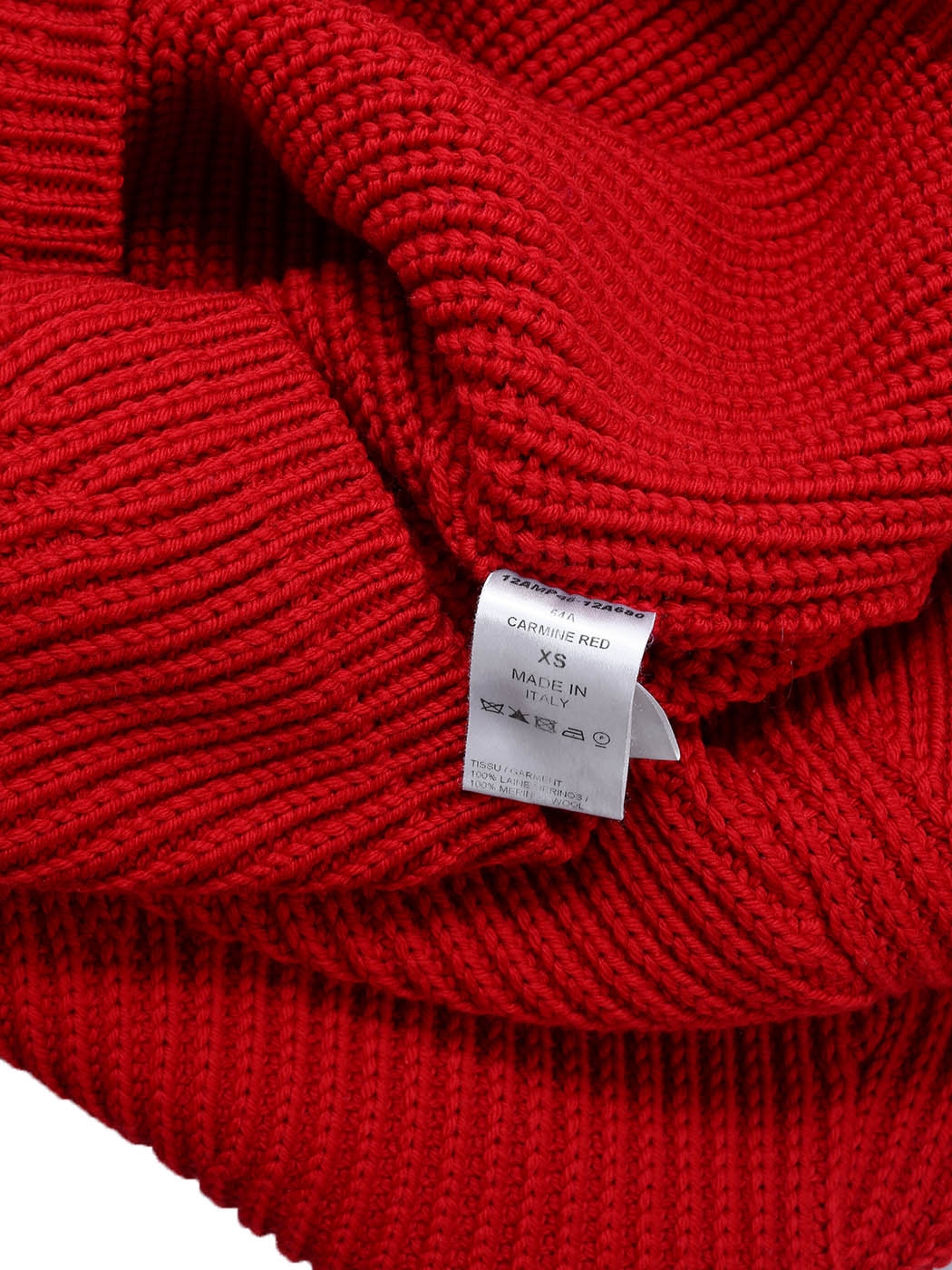 Pull de qualité en laine de Mérinos pour Homme col V Rouge Carmin