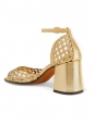 PROCIDA Gold woven leather heels sandals with ankle strap Retail price €405 Size 41