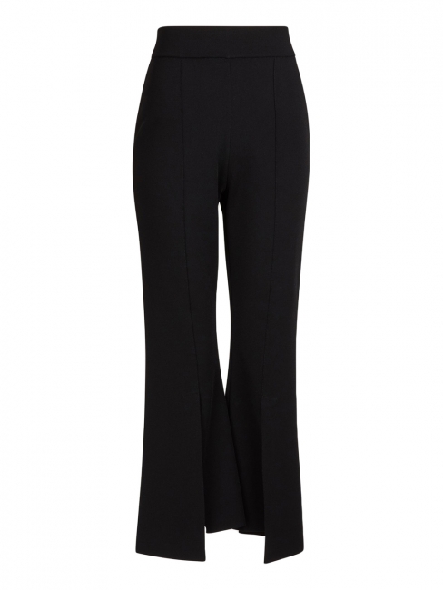 Kick-flare cropped black compact knit pants Retail price $1240 Size 34/36