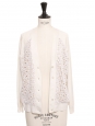 Ivory white wool and lace V neck cardigan Retail price €800 Size M