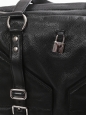 Black grained leather briefcase handbag with YSL lock and key Retail price €1200