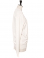 Cream white wool round neck sweater Size L