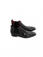 Glazed leather black flat ankle boots Retail price €750 Size 40.5