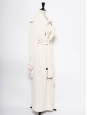 Lucie ivory white satin-twill maxi trench coat NEW retail price €750 Size 36 to 40