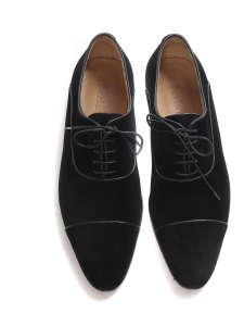 Black suede leather Oxford shoes with leather trimming Retail price €1615 Size 41