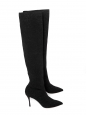 Black iridescent stretch over the knee high heel boots Retail price €750 Size 38