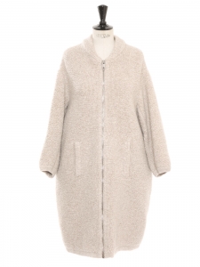 Beige cream wool blend oversized coat Retail price €2500 Size 36 to 40
