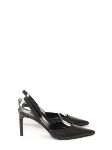 Pointed toe black leather heels Retail price €550 Size 38