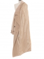 Beige camel virgin wool, mohair and alpaca belted maxi coat Retail price €449 Size 42