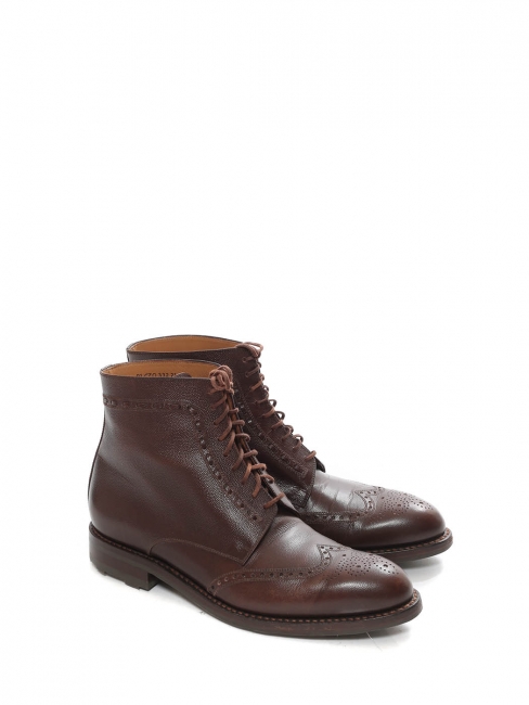 Dark  brown leather lace-up Derby boots Retail price €850 Size 41